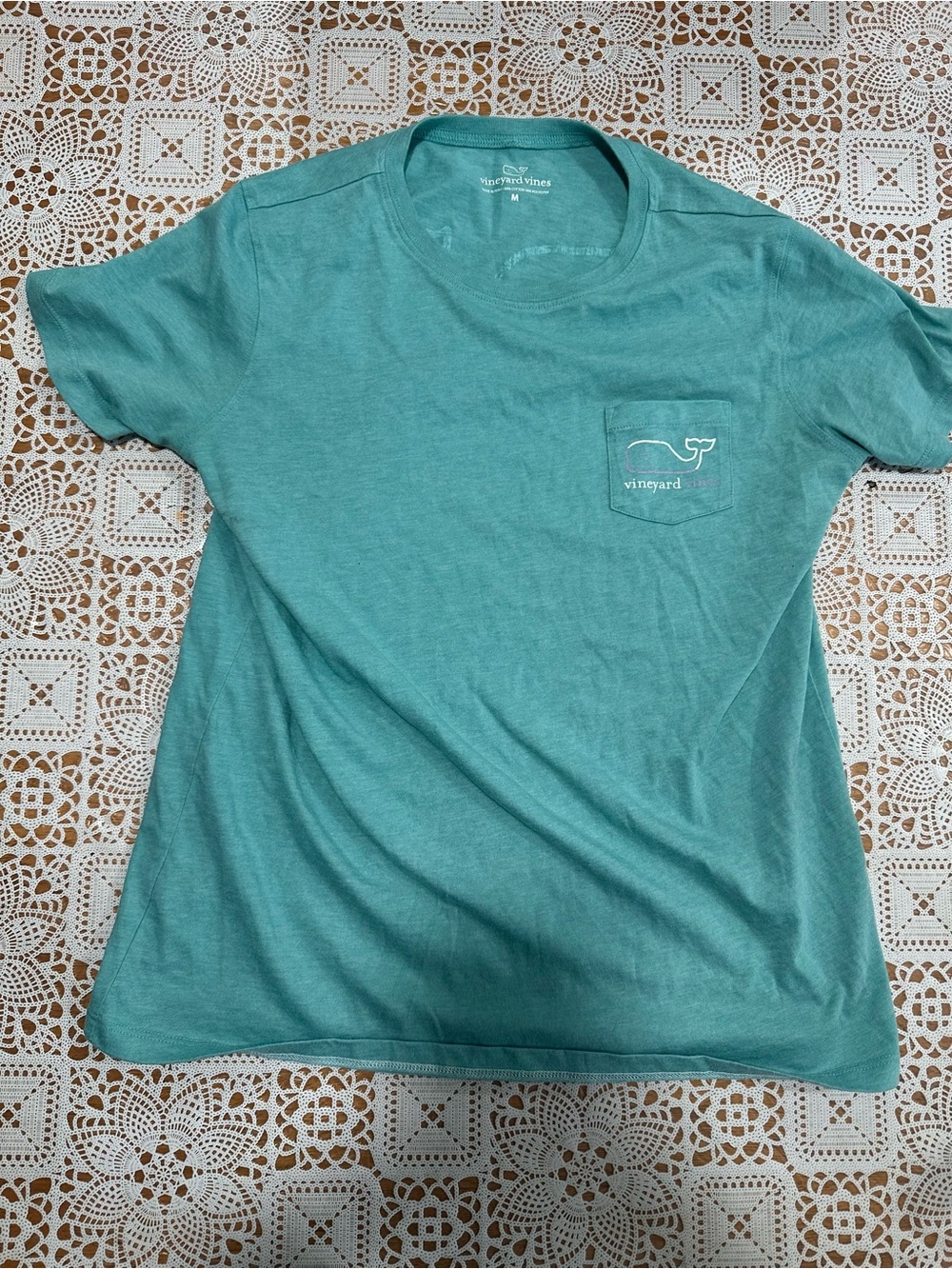 Vineyard Vines Pocket Tee Whale Logo T Shirt Aqua Blue Men’s Medium